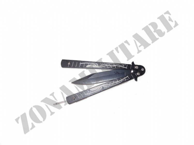 Coltello A Farfalla Richiudibile Spider Grigio 10 Cm