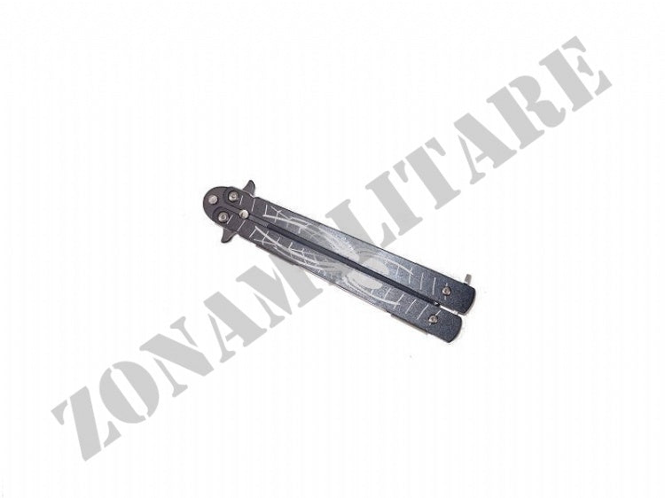 Coltello A Farfalla Richiudibile Spider Grigio 10 Cm