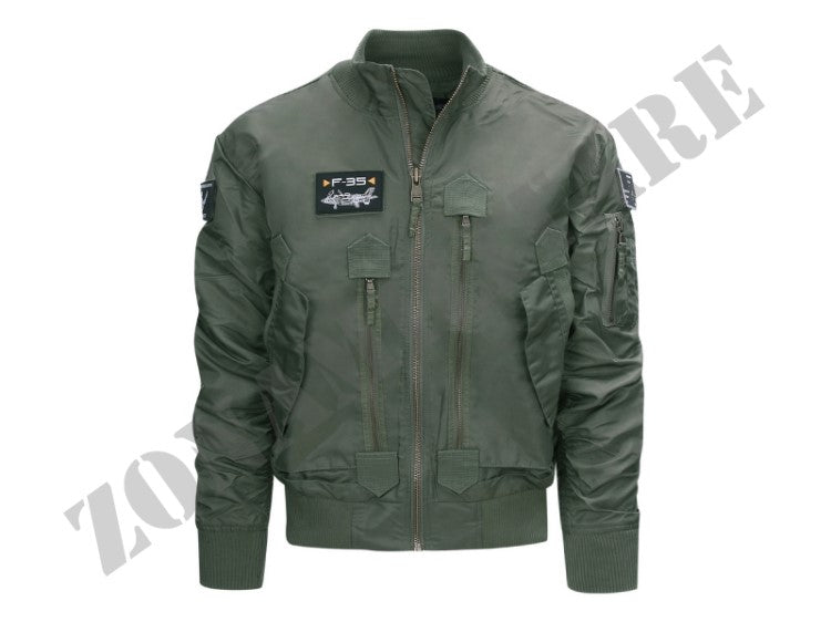 Giacca Bomber F-35 Flight Jacket Colore Verde