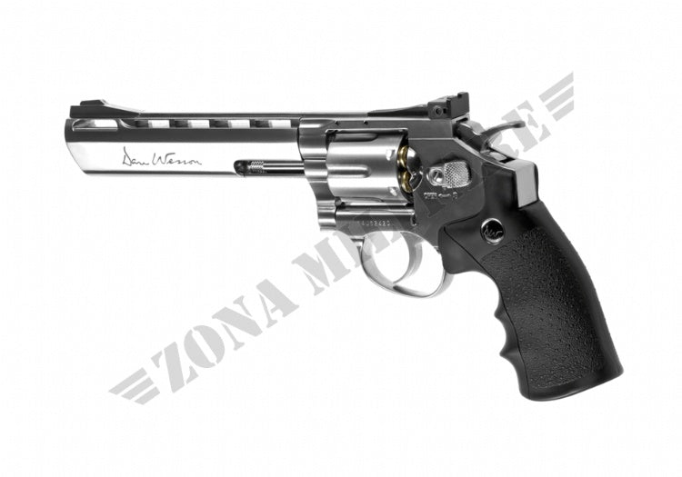 6 Inch Revolver Chrome Full Metal Co2 Low Power DAN WESSON