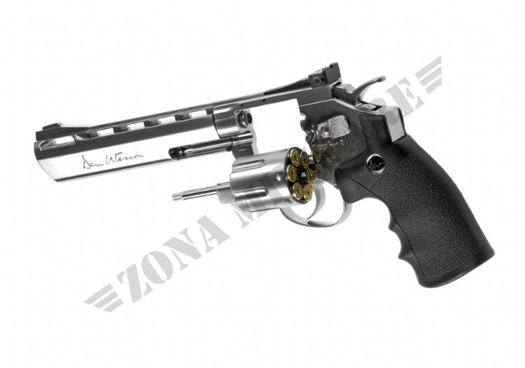 6 Inch Revolver Chrome Full Metal Co2 Low Power DAN WESSON