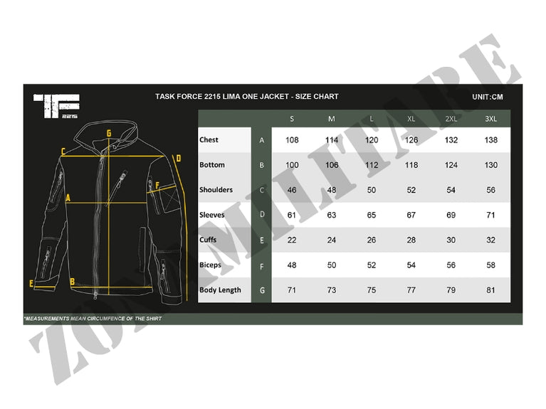 Giacca Lima One TF-2215 colore Coyote Task Force
