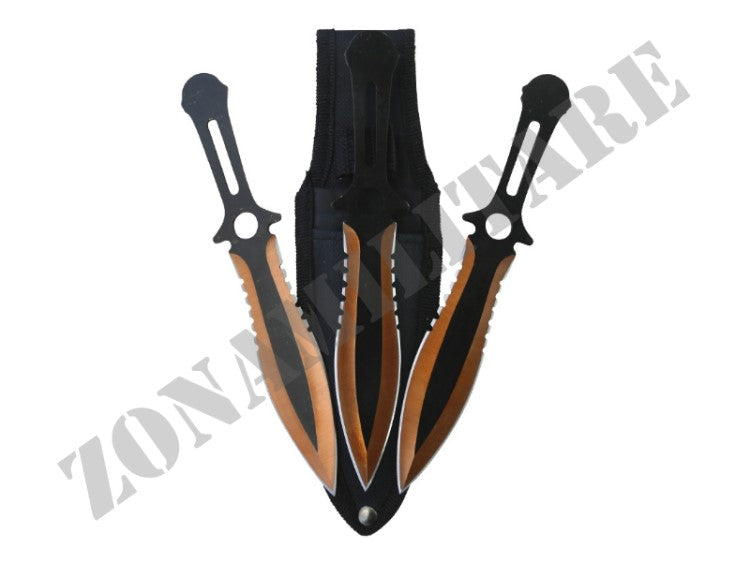 Set Da 3 Coltelli Da Lancio Throwing Orange Ul1585