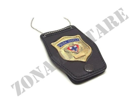 PORTA PLACCA DA COLLO O DA CINTURA CON PLACCA POLIZIA ZOOFILA VEGA HOLSTER