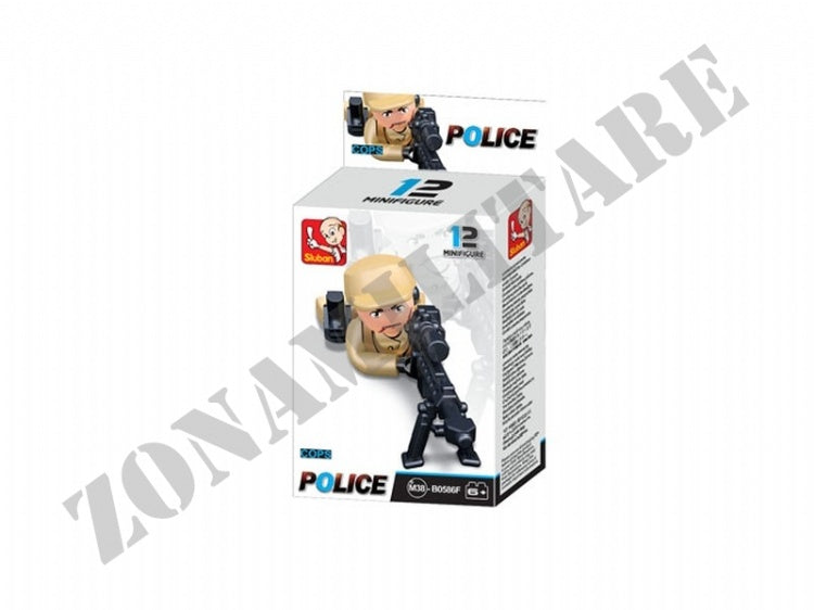 Mini Figures Sluban Set Polizia Con Accessori
