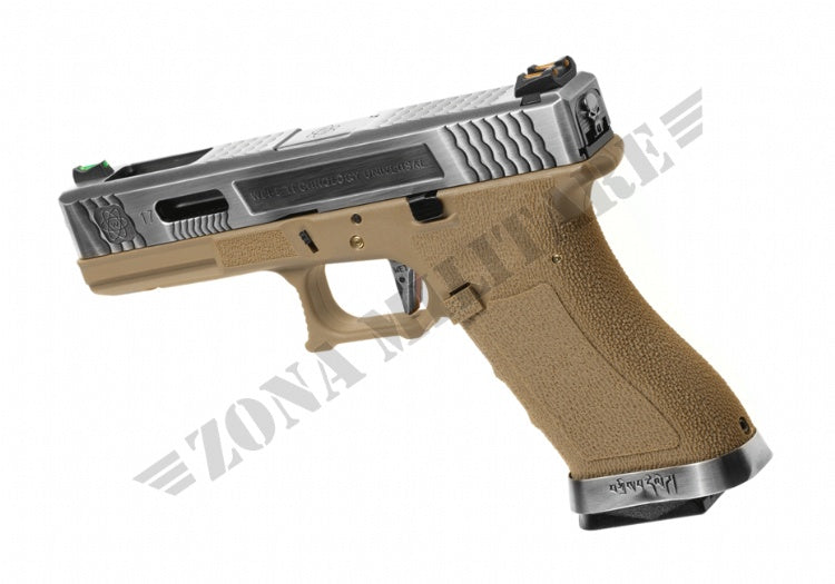 G-Force 17 Sv Silver Barrel Metal Version Desert Gbb We