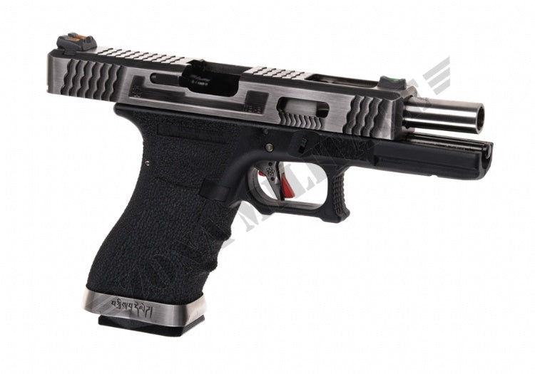 G-Force 17 Sv Silver Barrel Metal Version Black Gbb We