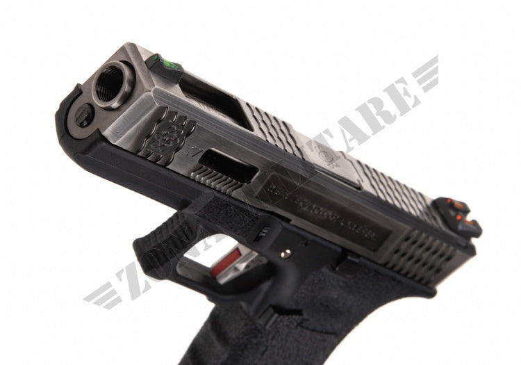 G-Force 17 Sv Silver Barrel Metal Version Black Gbb We
