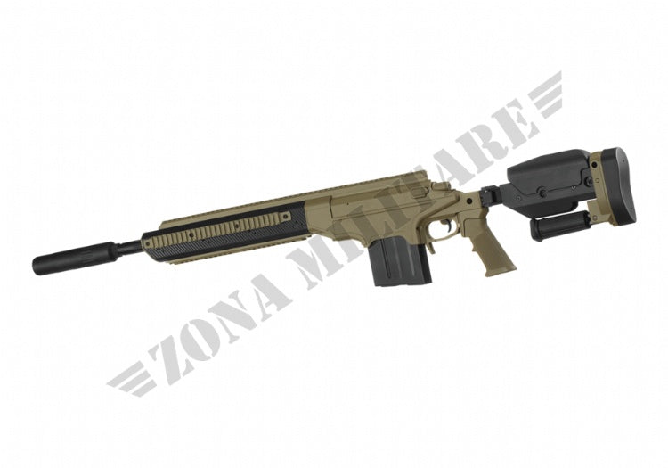 Fucile A338 Bolt-Action Sniper Con Silenziatore Tan