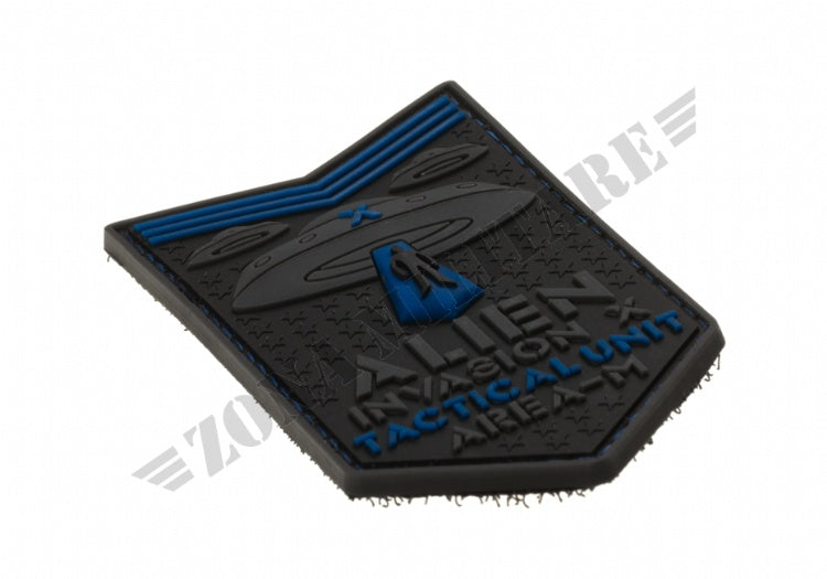 Alien Invasion Tactical Unit Rubber Patch  Blue  Jtg