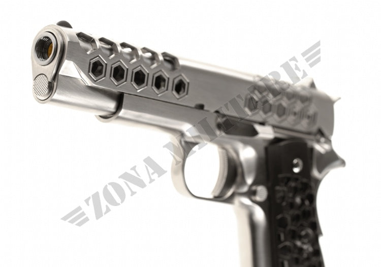 Pistola M1911 Hex Cut Full Metal Gbb We Silver