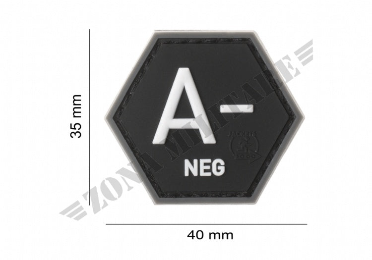 Patch Gommata Bloodgroup Hexagon A Negativo Jtg