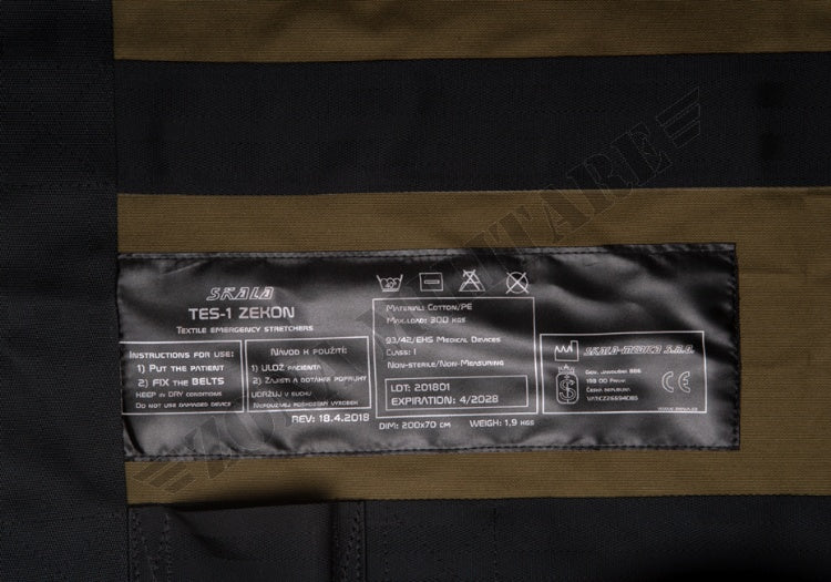 Barella Di Emergenza Tes-1 Textile Skala Medica Verde