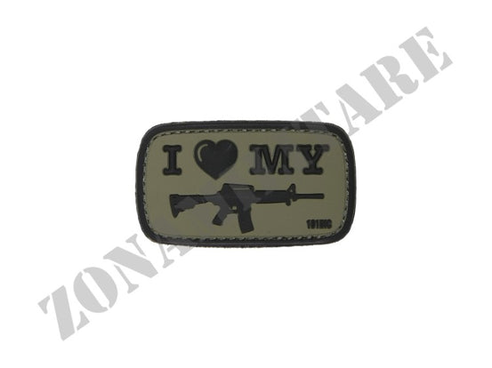 Patch Gommata I Love My M4 Verde Od Con Velcro