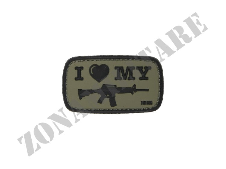 Patch Gommata I Love My M4 Verde Od Con Velcro