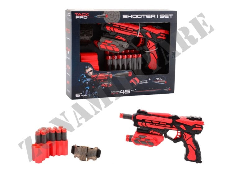 Pistola Tack Pro Shooter 14 Dardi 18 Cm