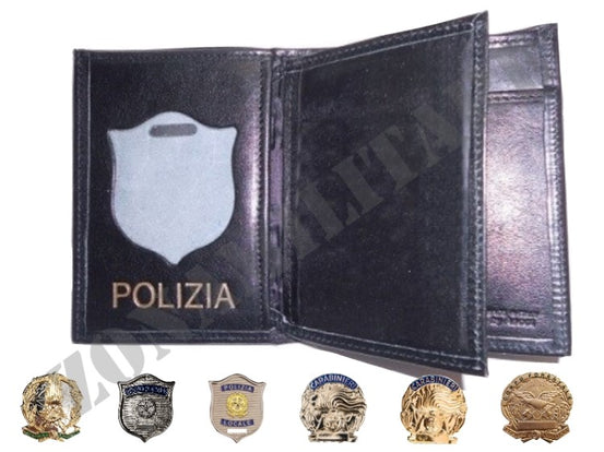 Portafoglio Patta Fissa Vera Pelle Con Placca Ascot Italy