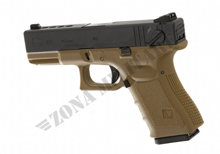 Pistola Glock G23 Metal Version Gbb We Black And Tan Version