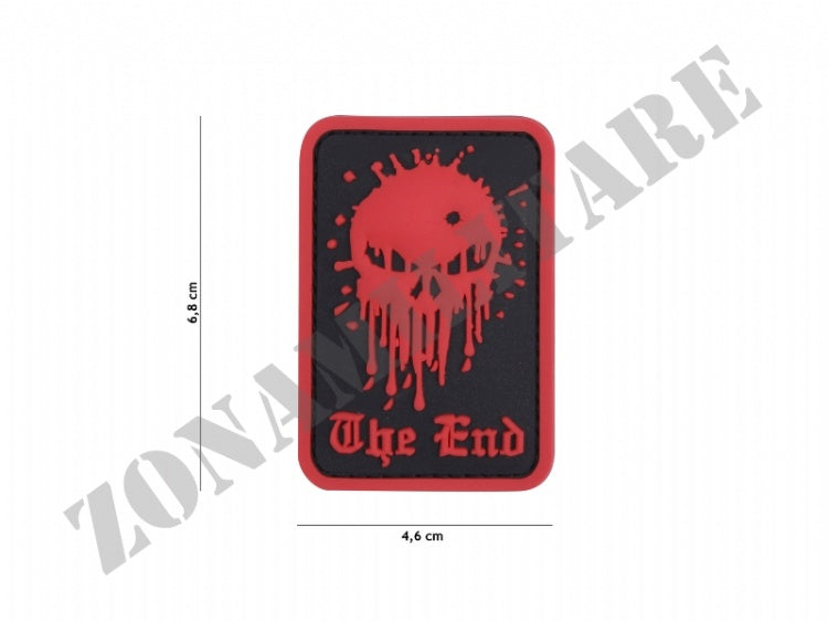Patch 3D Pvc Teschio The End Rosso Gommata