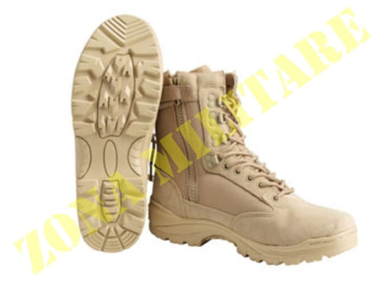 Anfibio Miltec Tactical Con Cerniera Tan Con Zip