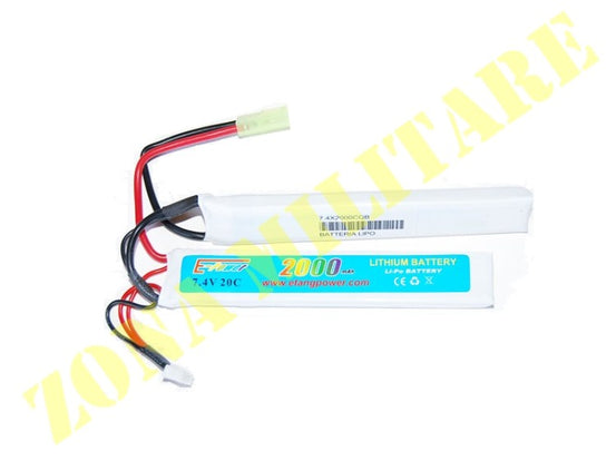 Batteria E-Power Lipo 7.4V 2000Mah 20C 2 Elementi