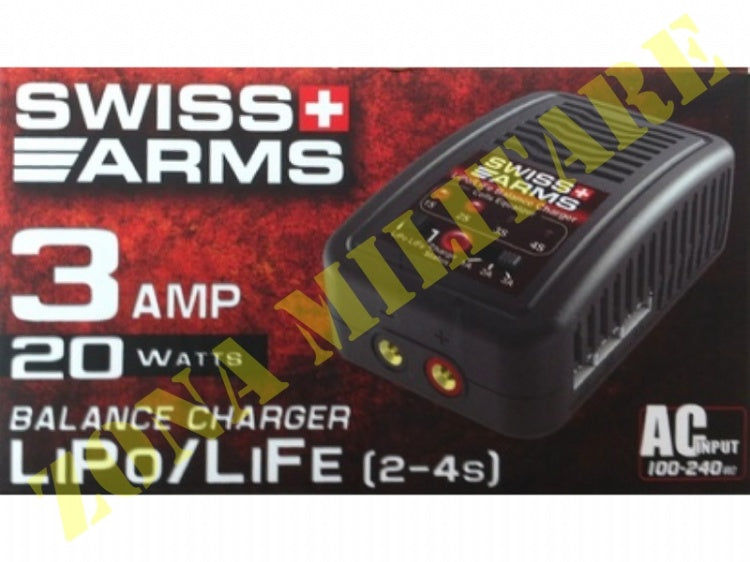 Carica Batterie Swiss Arms Li-Po Li-Fe 3 Amp