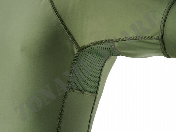 T-Shirt Long Sleeves Lycra And Mesh Defcon 5 Od Green