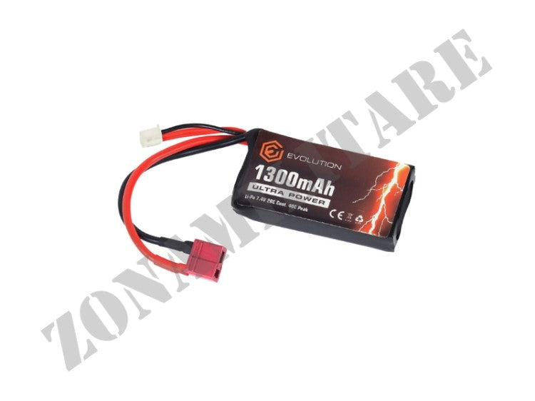Batteria Evolution Li-Po Ultra Power 7,4V 1300Mah Deans + Adattatore