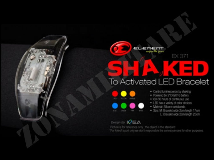 Bracciale Shake To Active Led Rosso Element