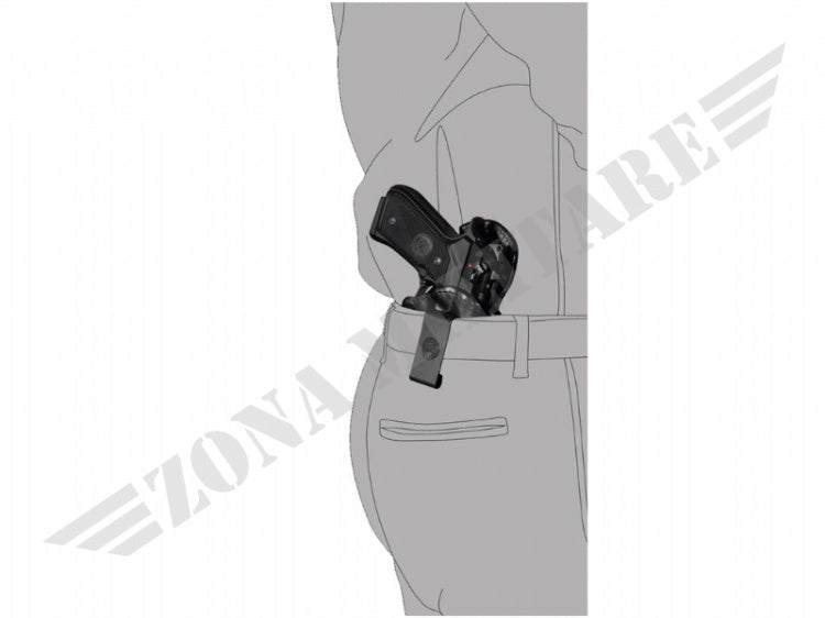 Fondina In Cuoio Sformato Per Arma Corta Nera Vega Holster