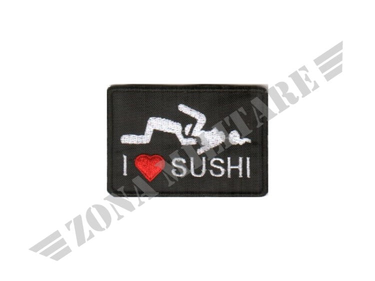 Patch I Love Sushi Ricamata Con Velcro