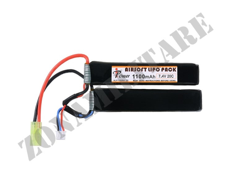 Batteria Lipo 1100Mah 7,4V 20C Ipower Doppio Elemento