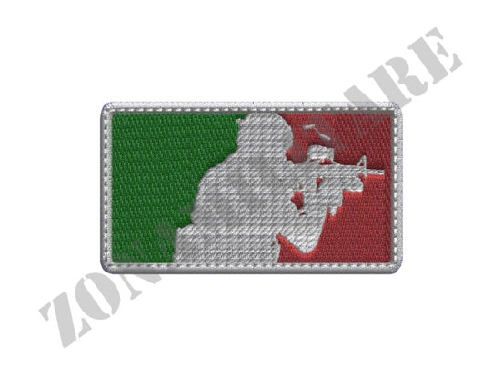 Patch Italian Soldier Con Velcro Ricamata