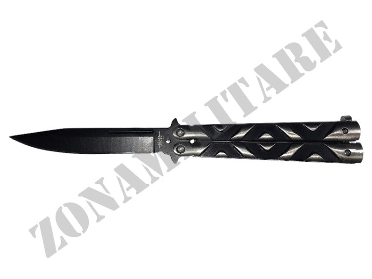 Coltello A Farfalla Jkr Scacchi Full Metal Inox