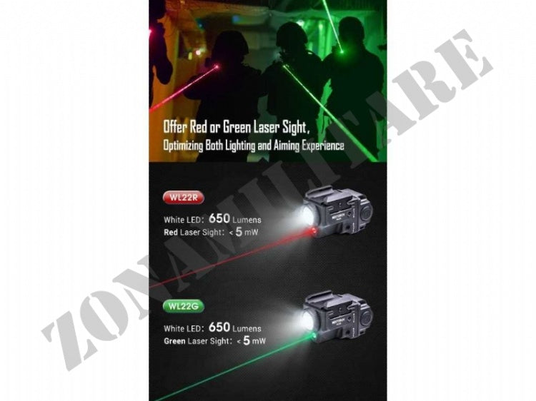 Torcia Nextorch Wl22G Per Pistola Con Green Laser