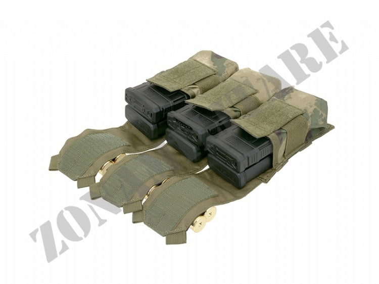 Porta Caricatori Tripla 5.56 Con Porta Cal.12 Foliage Green 8 Fields
