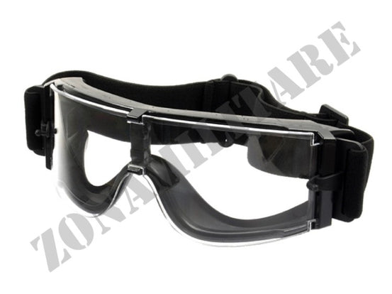 Occhialone Tipo X800 Lente Trasparente Scocca Nera