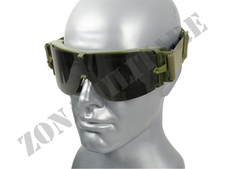 Occhialone Tipo X800 Set 3 Lenti Scocca Od Green