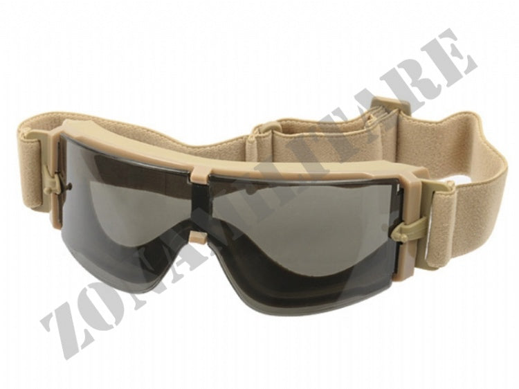 Occhialone Tipo X800 Set 3 Lenti Scocca Tan