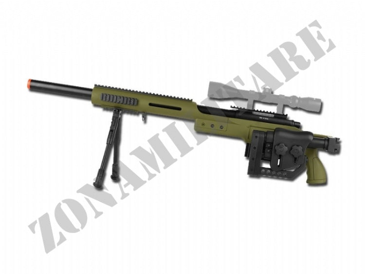 Fucile Sniper Con Bipiede Well Colore Verde Mb4410V