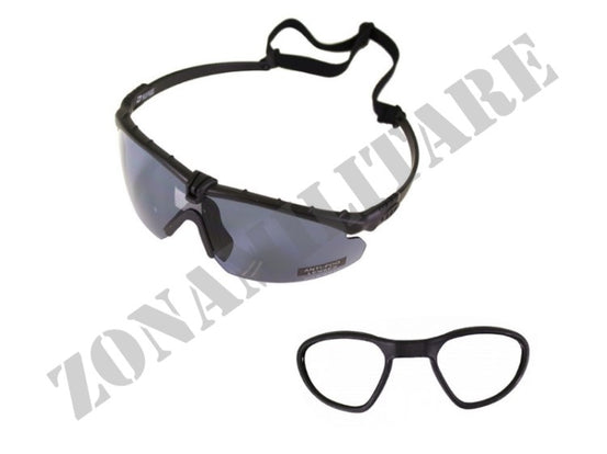 Occhiali Battle Tattici Pro Black Frame & Smoke Lense Nuprol