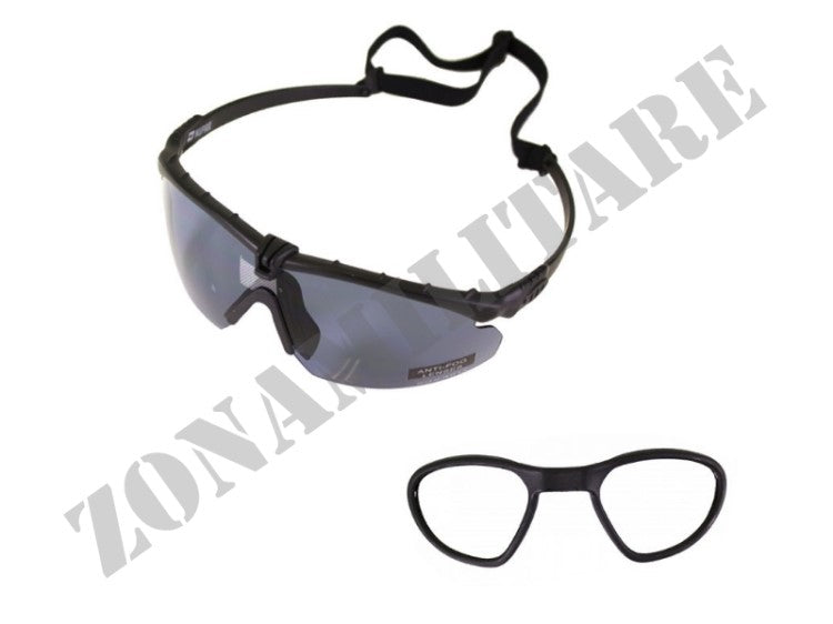Occhiali Battle Tattici Pro Black Frame & Smoke Lense Nuprol