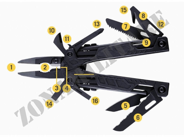 Multifunzione Oht Black Leatherman 16 Utensili