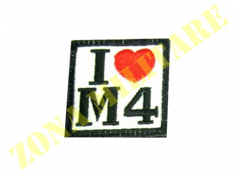 Patch Ricamata Con Velcro I Love M4 Colori Vari