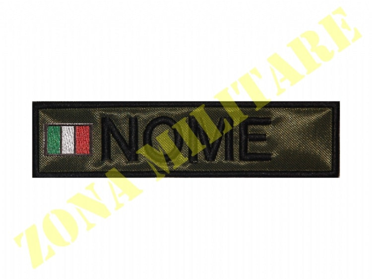 Patch Ricamata Con Nome Bandiera Completa Velcro