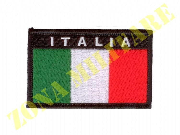 Patch Bandiera Italia Ricamata Con Velcro