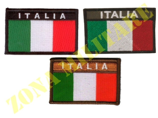 Patch Bandiera Italia Ricamata Con Velcro