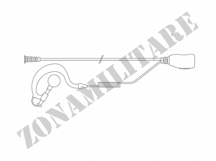 Auricolare Con Ptt A Cavo Spiralato Compatibile Midland G7
