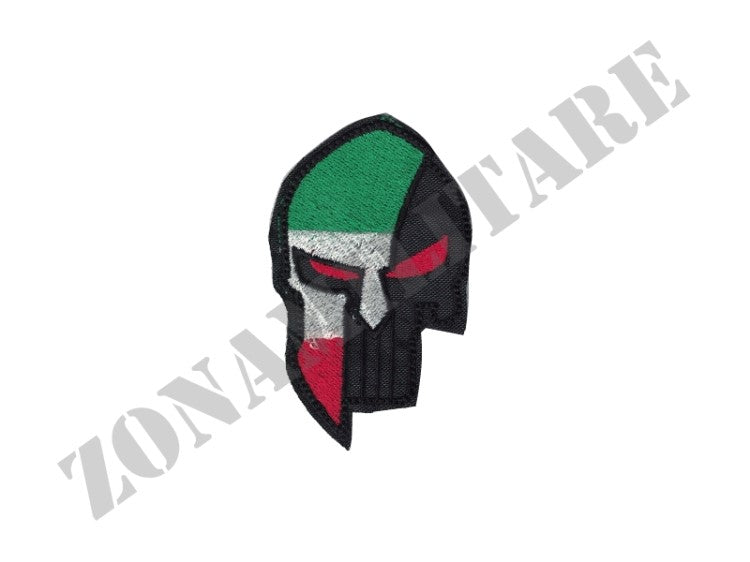 Patch Punisher Sparta Italia Sfondo Nero Occhi Rossi