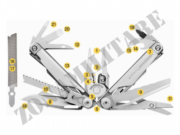 Multifunzione Surge Black 21 Utensili Leatherman